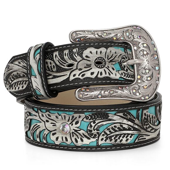 5879 Western Belts For Women Cowgirl,cowboy Bling Country Turquoise main image 7